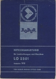 Betriebsanleitung Robur LO 2501, 1972
