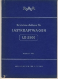 Betriebsanleitung Robur LO 2500, 1962