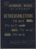 Betriebsanleitung TV 41, Rumänien, 1967