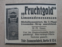 Fruchtgold Limonadenessenzen, Thür. Essenzenfabrik Berlin, 1919