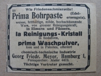 Bohrpaste, Waschpulver, Georg Friedrich Meyer Hamburg, 1919