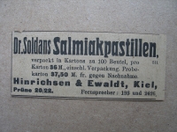Dr. Soldans Salmiakpastillen, Hinrichsen & Ewaldt Kiel, 1919