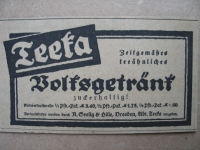Teeka Volksgetränk, Seelig & Hille Dresden, 1919