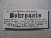 Bohrpaste, Emil Winkler Essen, 1919
