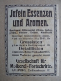 Jafein Essenzen und Aromen, Gesellschaft für Molkerei- Fortschritte Leipzig, 1919