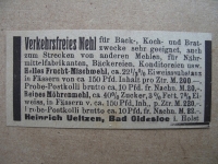 Mehl, Möhrenmehl, Frucht- Mischmehl, Heinrich Ueltzen Bad Oldesloe, 1919