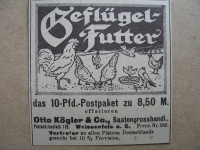 Geflügelfutter, Otto Kögler Weissenfels, 1919