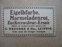 Eigelbfarbe, Zuckercouleur, E. Sachsse Leipzig, 1919