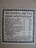 Gewürze und Tees, Fr. Grimmelmann Braunschweig, 1919