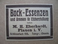 Back- Essenzen und Aromen, M.H. Eberhardt Plauen, 1919