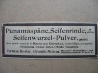 Panamaspäne, Seifenrinde, Hermann Heveker Sörnewitz- Meissen, 1919