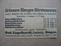 Bürstenwaren, Rudolf Engelhardt Siegen, 1919