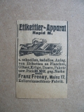 Etikettier- Apparat, Franz Frenay Mainz, 1919