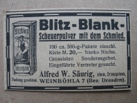 Blitz- Blank Scheuerpulver, Alfred Säurig Weinböhla, 1919