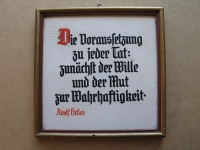 Fliese/ Kachel mit Spruch von Adolf Hitler, Max Roesler Rodach