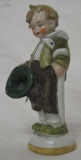 Porzellanfigur, Junge, Wanderer mit Hut