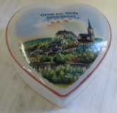 Dose aus Porzellan, Gruss aus Weida