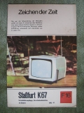 Prospekt Fernsehkofferempfänger Staßfurt K 67, 1968