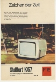 Prospekt Fernsehkofferempfänger Staßfurt K 67, 1968