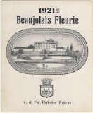 1921-er Beaujolais Fleurie, Hubster Freres