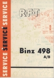 Service- Anleitung "Binz 498 A/B", DDR 1963