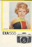 Prospekt EXA 500, Kamera DDR 1967