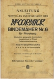 Anleitung Mc Cormick Bindemäher, 1937