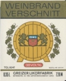 Weinbrand Verschnitt Likörfabrik Greiz, Etikett DDR
