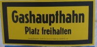 Altes Hinweisschild "Gashaupthahn", DDR