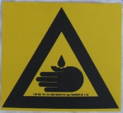 Altes Hinweisschild  Symbol "Achtung Säure", DDR