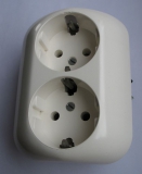 Steckdose, Doppelsteckdose Unterputz, eckig, Schuko, Bakelit, #15