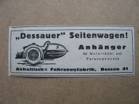 Dessauer Seitenwagen, Fahrzeugfabrik Dessau, 1939