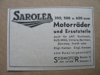 SAROLEA Motorräder, Jos. Lasser München, 1939
