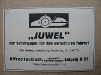 JUWEL Seitenwagen, Alfred Jockisch Leipzig, 1938