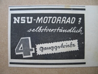 NSU- Motorrad mit 4- Gang- Getriebe, 1938