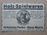 Holz- Spielwaren Johannes Fuchs Gera- Reuss, 1925 #2