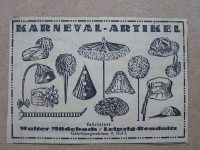 Karneval- Artikel, Walter Mädebach Leipzig- Reudnitz