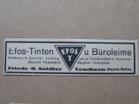 EFOS Tinten und Büroleime, F. O. Seidler Teuchern