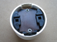 Preview: Kreuzschalter Bakelit, Lichtschalter DDR, rund, Aufputz, hell, #86