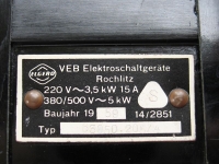 Preview: Paketschalter "ELGERO" Rochlitz, DDR 1959, Bakelit, unbenutzt