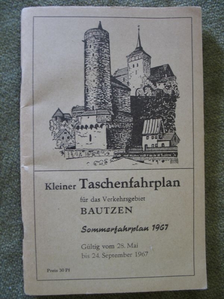 Fahrplan, Taschenfahrplan Verkehrsgebiet Bautzen, 1967, Bus Reichsbahn, Schiff