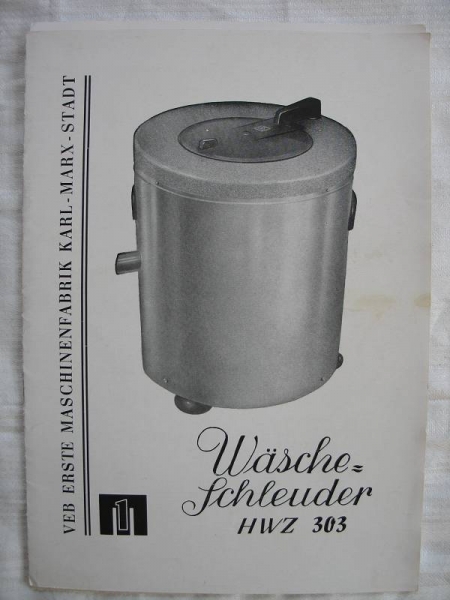 Anleitung Wäscheschleuder HWZ 303, DDR 1964