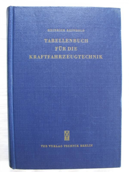 Tabellenbuch für die Kraftfahrzeugtechnik, DDR 1961