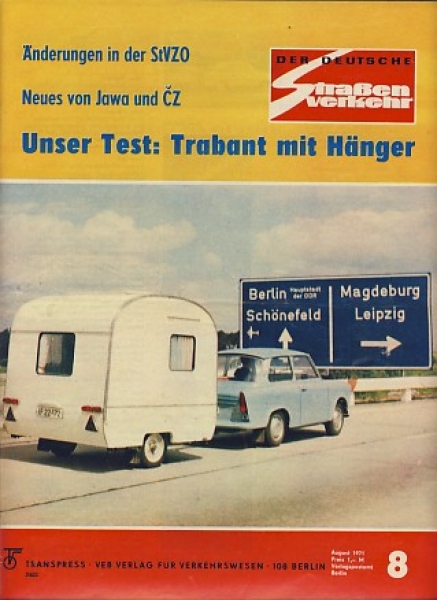 Heft 8/ 1971, Weferlingen LC 9, Jawa, Bisons, CZ 175 Sport, Jawa 90