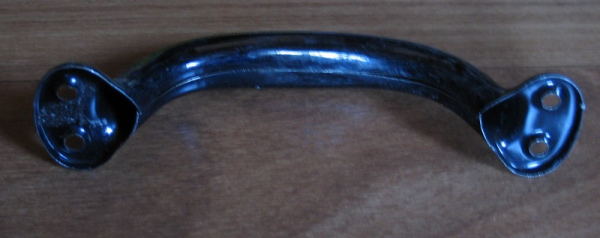 Schubladengriffe, Griffe aus Blech, schwarz, DDR 70-er Jahre, 5 Stück