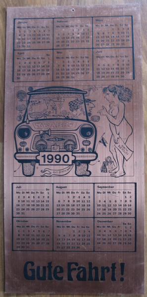 Kalender 1990, Trabant 601, VEB Isokond Berlin