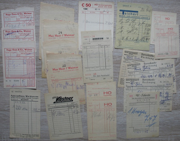 Hugo Oxen, Weimar, Max Haar, Schuhhaus Kästner, Fahrradhaus Weidensee, Wally Teichert, Konsum, HO, #kr29