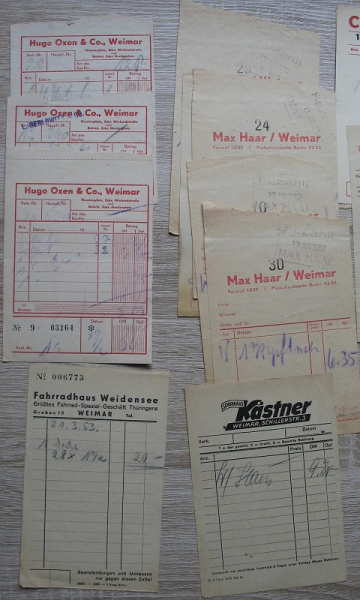 Hugo Oxen, Weimar, Max Haar, Schuhhaus Kästner, Fahrradhaus Weidensee, Wally Teichert, Konsum, HO, #kr29