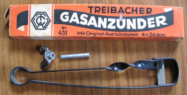 Treibacher Gasanzünder, mit Originalkarton, unbenutzt