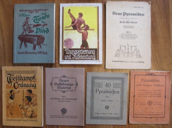 Turnen am Pferd, Pyramiden, Turnverein Frischauf Elsterberg, um 1920